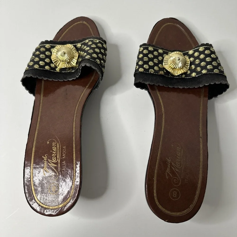Italia Mods Maid Mariam Womans‎ Size 8 Sandal Dress/ Casual Slip On Shoe Heel